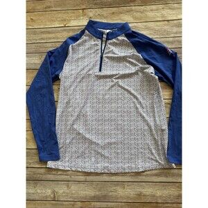 FootJoy FJ Womens Medium Golf 1/4 Zip Polo Blue Abstract Pullover